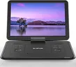 17.5" Portable DVD Player with 15.6" Large HD Swivel Screen, 6 Hours Rechargeable Battery, Support USB/SD Card/Sync TV and Multiple Disc Formats, No Region Restrict, High Volume Speaker, Black