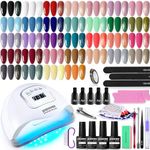 JODSONE Gel Nail Polish Kit with U V Light 32 Colors Gel Polish Nail Kit Soak Off Gel Nail Set Manicure Tools Nail Gel Kit Gifts for Women