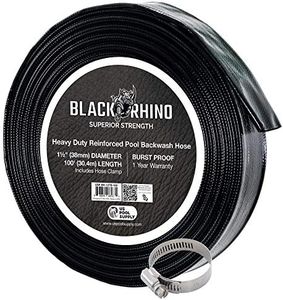U.S. Pool Supply Black Rhino 1-1/2" x 100' Pool Backwash Hose with Hose Clamp - Extra Heavy Duty Superior Strength, Thick 1.2mm (47mils) - Weather Burst Resistant - Drain Clean Swimming Pools, Filters