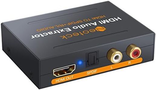 Microware HDMI Audio Extractor to Optical Spdif Toslink Converter + Video Adapter Splitter with UK Power Adapter-Dac Hd Digital Analog Stereo R/L for Blu-Ray DVD Player