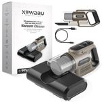 NEWDRU UV-Powered Portable Vacuum Cleaner for Sofa and Bed - Anti-Allergen Dust | High Suction Power with UV Sterilization | Compact Design - Gold