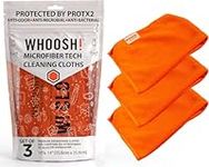 WHOOSH! Screen Cleaner,Microfiber Cleaning Cloths Set. Best for Smartphones, iPads, Eyeglasses, Kindle, LED, LCD & TVs 14"x14" (3 Pack)