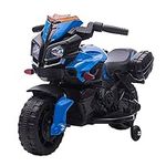 Aosom Kids Ride On Motorcycle, 6V Electric Battery Powered Dirt Bike w/Training Wheels, Gift for Children Boys Girls Blue