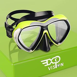 Adult Scuba Diving Mask, Anti-Fog Snorkel Goggles Tempered Glass Swim Mask Goggles with Nose Cover Professional Snorkeling Gear for Diving Snorkeling (Yellow)
