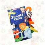 Cots and Cuddles Animal Theme Soft Fabric Cloth Book Interactive Touch and Feel Sensory Learning with Crinkly Pages and Sound Book for Toddlers (1pc) (Jungle)