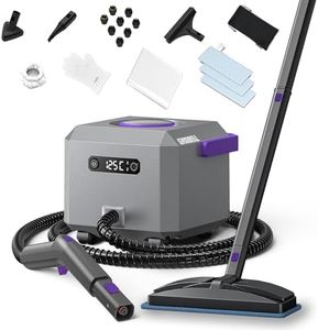 GROBELL Steam Cleaner Dampfreiniger: 1.650 W, Aufheizzeit: 60 s, jederzeit nachfüllbar, Tank: 2.2 l, Handdampfreiniger für Zuhause, Bad, Fliesenfugen, Fußboden, Bodenreinigung, Und Mehr. Grey