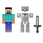 Mattel Minecraft Diamond Level Steve, 5.5-inch Collector Action Figure with Die-cast Accessories, Toy Collectible Gift for Adult Fans & Kids Ages 6 Years & Older, HLL30