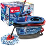 O-Cedar EasyWring RinseClean Microfiber Spin Mop & Bucket Floor Cleaning System, Grey