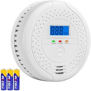 DSWERUOF Carbon Monoxide Detector Alarm, LCD Digital CO Level Display, Test & Reset Function, Battery Operated Home CO Sensor Detector with Included Batteries for Residential Safety