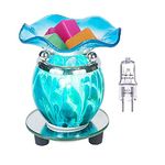 HUNANBANG 3 in 1 Electric Oil Warmer Wax Warmer Wax Melt Warmer Wax Melter Fragrance Wax Burner (blue2)