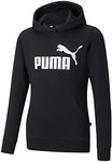 PUMA Girl's Essential Logo Fleece Hoodie, Black, M