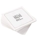 Five Star Napkins Bar Quotes, White Cotton Cocktail Napkins, Beverage Napkins, Bar Napkins, Cloth Napkins, Party Napkins, Events, Holidays, Weddings, Birthdays, Disposable, 4.5" x 4.5"- (50x)