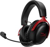 HyperX Cloud III Wireless – Gaming headset | For PC, PS5, PS4 | Up to 120-hour Battery | 2.4GHz Wireless | 53mm angled drivers | Memory foam | Durable Frame |10mm microphone | Black-Red
