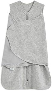 HALO 100% Cotton Sleepsack Swaddle, 3-Way Adjustable Wearable Blanket, TOG 1.5, Heather Grey, Small, 3-6 Months