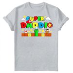 Super Daddio for Daddy Mens Gift Novelty Birthday T-Shirts #FD Sports Grey L