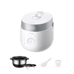 CUCKOO CRP-LHTR1009F | rice cooker 10 Cup (Uncooked) Twin Pressure Induction Heating Cooker | 16 Menu Options: High/Non-Pressure Steam & More, Stainless Steel Inner Pot, Made in Korea | White