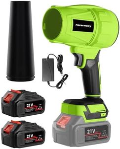 Cordless Leaf Blower, 600,000 RPM Electric Handheld Turbo Jet Blower with 2×4.0Ah Batteries and Charger for 40 Minutes Use, Portable and Lightweight for Lawn Care, Patio, Yard, Deck Cleaning (Green)