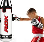 RDX Kids Unfilled Punch Bag, 2FT Junior Hanging Set for MMA Muay Thai Kickboxing Karate Training Workout, Maya Hide Leather Punching Bag for Youth Children Boys Girls