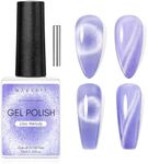 Makartt Cat Eye Gel Nail Polish: Holographic Jelly Cateye Gel Polish Glitter Shimmer Nail Polish Gel with Magnet Stick Soak Off UV Gel for Nail Art Salon Manicure DIY at Home Lilac Melody