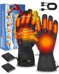 Zumhigh 2025 Heated Gloves for Men & Women, Waterproof Windproof Rechargeable Electric Gloves with 3 Heat Levels for Skiing, Motorcycle, Cycling, and Outdoor Winter Gifts (XL)