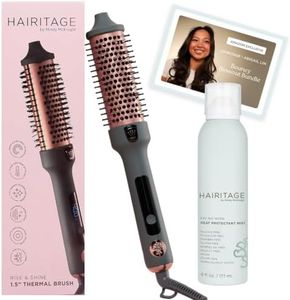 Hairitage Heated Curl Brush & Heat Protectant Spray Styling Bundle