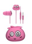 Earbuds for Kids with Storage Case Cute Kids Earbud in-Ear Wire Earphones for School Cartoon Headphones with Mic Microphone Gift for Girls Boys Adults (Pink Jelli)