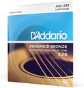 D'Addario Guitar Strings - Acoustic Guitar Strings - Phosphor Bronze - For 6 String Guitar - Warm, Bright, Balanced Tone - EJ16 - Light, 12-53
