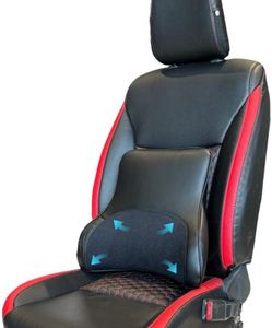 Neodrift ‘OrthoFlow’ Lumbar Backrest Cushion - Orthopedic Memory Foam Pillow Support for Lower Back Pain Relief, Suitable for Car Seat, Office Chair, Home Sofa (Colour - Black)