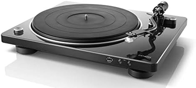 Denon DP-450USB Turntable, Belt-Driven Hi-Fi Vinyl Player with USB Recording, Built-in Phono Preamp, MM Cartridge, Semi-Automatic Operation - Black
