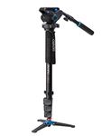 Benro Aluminum 4 Series Flip-Lock Video Monopod Kit w/ 3-Foot Articulating Base and S6 Video Head (A48FDS6)