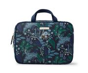 RIFLE PAPER CO. Travel Cosmetic Case (Pockets for storage, Wipe Clean, Travel Must Have Accessory, Stylized Pattern),, Peacock