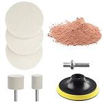 3 Inch Polishing Pads for Drill, 8PCS / Set Buffing Pads with Cerium Oxide Powder for Watch Glass Screen Windscreen Windows Marble, Scratch Repair Kit for Deep Cleaning Removal Repair Tool