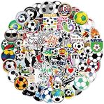 100 Packs Soccer Stickers Water Bottles Laptop Phone Motorcycle Computer Guitar Skateboard Hydroflasks Football Vinyl Sticker Waterproof Aesthetic Trendy Decals for Teens Girls Adults