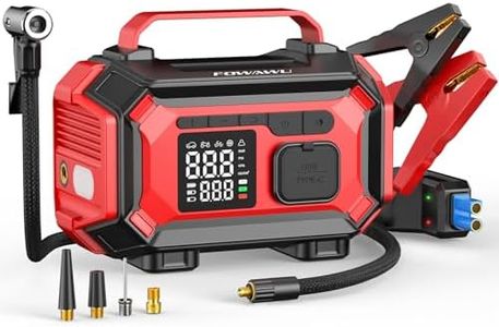 FOWAWU 8000A Jump Starter with Air Compressor, Car Battery Jumper Starter Power Bank (All Gas/10.0L Diesel), Cordless Auto-Shutoff Tire Inflator, Type-C Quick Charge, Smart Jumper, LED Lights