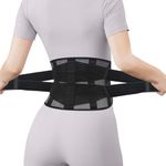 Ultra Thin Back Brace for Lower Back Pain Relief – Lightweight Lumbar Support Belt with Breathable Fabric – Slim Fit & Invisible Under Clothes – Sciatica and Herniated Disc Support for Women and Men