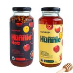 Hunnie by mindful FÜD | 460g Chili Infused Honey & 460g Apple Honey | Bee Free Honey Alternative | Vegan | Substitute for Spicy Honey, Hot Honey | Drizzle on Pizza or Chicken | Bundle