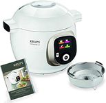 Krups Cook4Me+ Multi Cooker CZ7101 | Includes Recipe Book | 6L Capacity | Electric Pressure Cooker | 150 Pre-Programmed Recipes | Intuitive LCD Display | 1600W | Steam Cooking | Sear | White