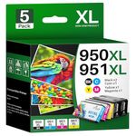 Q-image Compatible 950XL and 951XL Ink cartridges Combo Pack Replacement for HP 950 951 XL Ink Cartridges Works with OfficeJet Pro 8600 8610 8620 8625 8630 8100 Printer Ink (2BK/1C/1M/1Y)