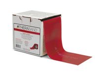 TheraBand Resistance Band 25 Yard Roll, Medium Red Non-Latex Professional Elastic Bands for Upper & Lower Body Exercise Workouts, Physical Therapy, Pilates, & Rehab, Dispenser Box, Beginner Level 3