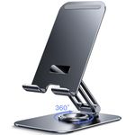 JETech Tablet Stand, Adjustable Swivel Desktop Holder with 360 Degree Rotating Base, Foldable Cradle for iPad/iPad Pro/Air/Mini, Galaxy Tab A8/A7 Lite/A7/S8/S7, Tab/Phones(4-13"), Grey