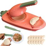 2 In 1 Dumpling Maker Artifact -Portable Dumpling Wrappers Maker and Press Dumpling Skin Machine - Multi-function DIY Manual Empanada maker press Molds Set,Easy-tool for Dumpling Make (Pink)