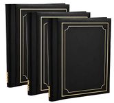 3 x Arpan Self Adhesive Large Photo Albums Totaling 60 Sheets 120 Sides - (Black)