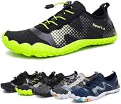 Water Shoes for Men Quick-Dry Aqua Sock Outdoor Athletic Sport Shoes for Kayaking,Boating,Hiking,Surfing,Walking (Black/Green, 44)