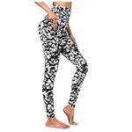 Black Gym Leggings for Women Uk Plus Size Side Pocket Leopard Tie-dye Print High Waisted Butt Lifting Tummy Control Yoga Pants Sports Daily Fitness Tights Running Workout Athletic Essentials Sales