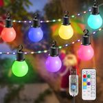 B-right Festoon Lights Outdoor, Colored Outdoor Bulb Lights,12.5M/41Ft Garden String Lights Mains Powered, IP65 Waterproof Festoon Lights for Christmas, Halloween, Party(100LED+20 Bulbs 12 Modes USB)