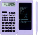 Scientific Calculators for high-School, 10 Digits Digital with Erasable Writing Board Math Calculator for Middle School & College (Purple)