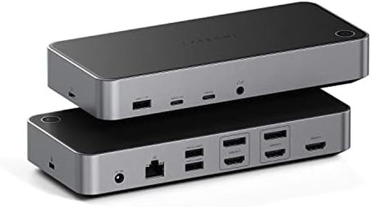 Satechi Triple 4K Docking Station, USB C Docking Station 14 in 1, with 100W PD, 2 DisplayPort, 3 HDMI, 4 USB C, USB-A, Gigabit Ethernet, and Audio Jack for MacBook, Windows