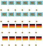 Bavarian and German Desk Flags for Oktoberfest Party Decorations (8x5 Inches, 24 Pieces)