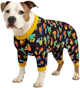 LovinPet Extra Large Dog Outfits, Pet Anxiety Relief Shirt, Sun Protectiont, Shirt for Dogs, Comfy Stretchy Fabric, Black Turtle Print, Large Dog Pjs,3XL