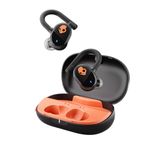 Skullcandy Push Play Active Wireless Earbuds with Mic - 34Hr Battery, Skull-iQ App, Alexa Voice Control, IP55 Sweat Water Dust Resistant, Stay-Aware Mode, Secure Fit – Black/Orange
